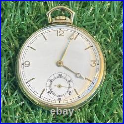 CONCORD WATCH SWISS 14K Gold Filled Pocket Watch 17 Jewels Keystone Case Works
