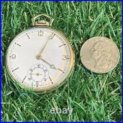 CONCORD WATCH SWISS 14K Gold Filled Pocket Watch 17 Jewels Keystone Case Works