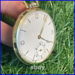 CONCORD WATCH SWISS 14K Gold Filled Pocket Watch 17 Jewels Keystone Case Works