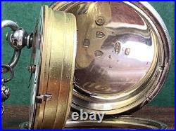 C. 1845 ANTIQUE SILVER CASE BRITTISH CHAIN DRIVE FUSEE POCKET WATCH Runs withKEY