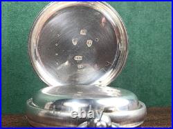 C. 1845 ANTIQUE SILVER CASE BRITTISH CHAIN DRIVE FUSEE POCKET WATCH Runs withKEY