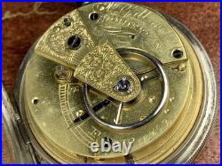 C. 1845 ANTIQUE SILVER CASE BRITTISH CHAIN DRIVE FUSEE POCKET WATCH Runs withKEY