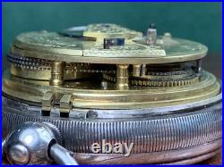 C. 1845 ANTIQUE SILVER CASE BRITTISH CHAIN DRIVE FUSEE POCKET WATCH Runs withKEY