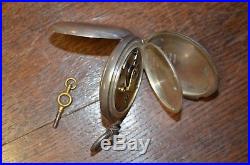 C. 1867 PS Bartlett Pocket watch key Full hunter silver case running