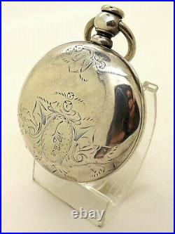 C. 1881 Sterling Silver 18s Waltham WM Ellery Key Wind Hunter Case Pocket Watch