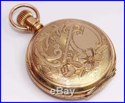 C. 1896 Ornate & Antique HAMPDEN HUNTING CASE Pocket Watch NEAR MINT CONDITION