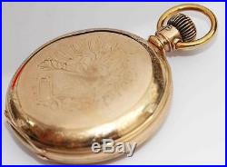 C. 1904 Waltham 18 size Hunting Case Pocket Watch with Very Fancy Porcelain Dial