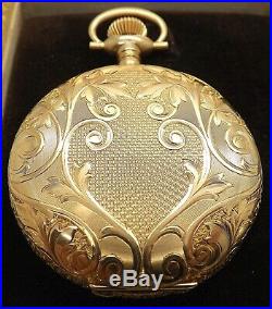 C. 1911 14k Solid Gold Elgin Hunter Case Pocket Watch 16 Size 85.87 Grams