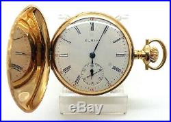 C. 1911 14k Solid Gold Elgin Hunter Case Pocket Watch 16 Size 85.87 Grams
