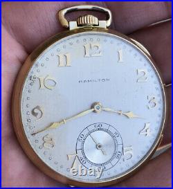 C. 1932 Hamilton Grade 400 12s Pocket Watch 14k Gold Filled Case Only 2300 Made
