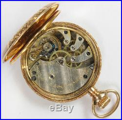 C R Smith & Son Philadelphia 14k Gold Hunter Case 17 Jewel 3 Size Pocket Watch