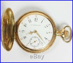 C R Smith & Son Philadelphia 14k Gold Hunter Case 17 Jewel 3 Size Pocket Watch