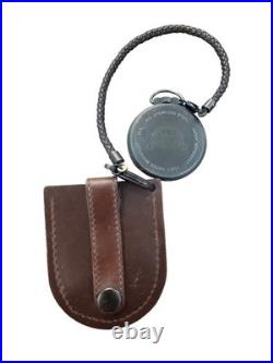 Cabela's Pocket Watch With Leather Case Japan Movement Black/Brown Outdoor Gear