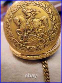 Caravelle Pocket Watch (with Fob) Hunter Case Swiss Made Not Running