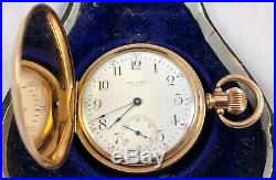Cased Gentleman's Waltham Mass Full Hunter Pocket Watch