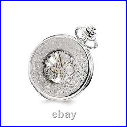 Charles Hubert Chrome-finish Skeleton Case Pocket Watch