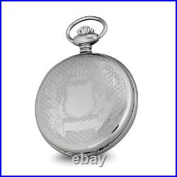 Charles Hubert Stainless Case withFloral Shield Skeleton Pocket Watch