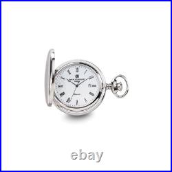Charles Hubert Stainless Hunter Case withShield White Dial Pocket Watch