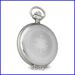 Charles Hubert Stainless Hunter Case withShield White Dial Pocket Watch