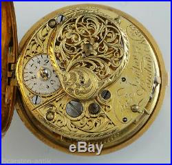 Charles Newton 22K gold triple-cased pocket watch two-layer repousse work 1768