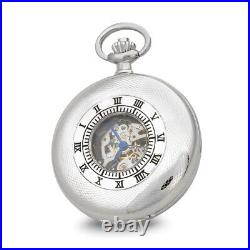 Chrome-finish Open Window Case Pocket Watch 0.6g L-14.5mm Christmas Gift for Her