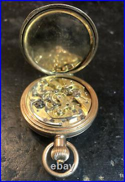 Chronograph Pocket Watch Swiss Movement English Case Broken Spring Repair GF