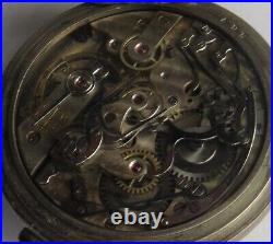 Chronograph Rattrapante pocket watch open face nickel chromiun case