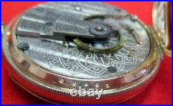 Circa1902 American Waltham Pocket Watch 18 Sidewinder Gold Filled Case Serviced
