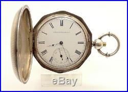 Circa 1865 Antique E. Howard Key Wind Pocket Watch Decagon Case Civil War Era