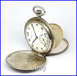 Classic LONGINES Half Hunter Pocket Watch With Silver Case. 1013 -WORKING