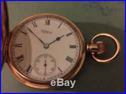 Clean 16 Size J19 Waltham Riverside gold filled cased full hunter pocket watch