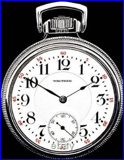 Clear Back Display Case 21 Jewels Pocket Watch Waltham Crescent St