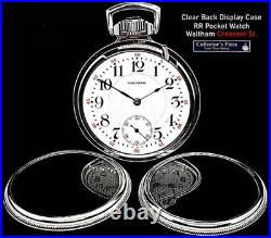 Clear Back Display Case 21 Jewels Pocket Watch Waltham Crescent St