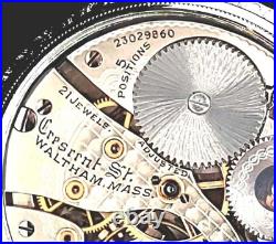 Clear Back Display Case 21 Jewels Pocket Watch Waltham Crescent St