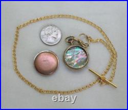 Cobalt Blue Guilloche Guilloche Enamel Swiss Pocket Watch Case & 14K Gold Filled
