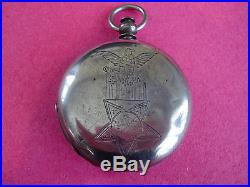 Coin Silver18sKWWatch CaseEngraved Grand Army of Republic Decoration