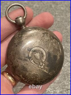 Coin Silver Antique Pocket Watch Case withCrystal out of Estate! 84GR