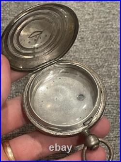 Coin Silver Antique Pocket Watch Case withCrystal out of Estate! 84GR