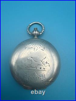 Coin Silver Pocket Watch Case, Non-Working, No Key, Unknown Mvmnt, 90g