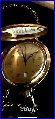 Colibri Gold Plated Pocket Watch- With It's Own Beautiful Wood Box