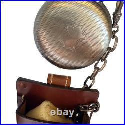 Colibri Quartz Pocket Watch Blue Dial Silver Full Hunter with Box