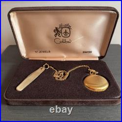 Colibri Wind Up Swiss full hunter Case Deer Pocket watch w Solingen Knife NOS