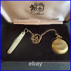 Colibri Wind Up Swiss full hunter Case Deer Pocket watch w Solingen Knife NOS