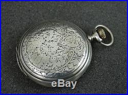 Collectable Old Longines Silver Pocket Watch Engraved Case