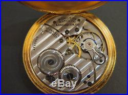 Collectible Hamilton Pocket Watch Rotating Second Digital 14 k Gold Filled Case