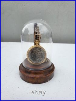 Collectible Morgan Silver Dollar Pocket Watch with Chain and Case