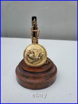 Collectible Morgan Silver Dollar Pocket Watch with Chain and Case