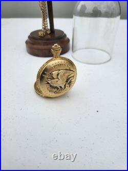 Collectible Morgan Silver Dollar Pocket Watch with Chain and Case
