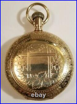 Columbus 18S. 15 jewels Mint fancy dial (1898) 14K gold filled hunter case