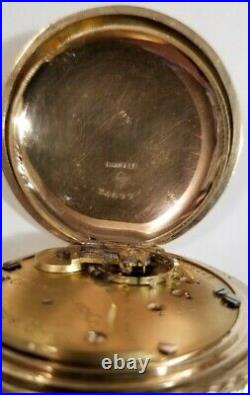 Columbus 18S. 15 jewels Mint fancy dial (1898) 14K gold filled hunter case